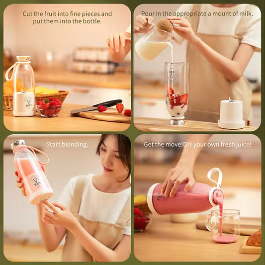 Electric Wireless Mini Fruit Blender Juicer - Perfect for On-the-Go!